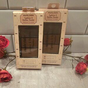 LOT of (2) 🌺MARIE CLAIRE Paris EYEBROW 🌺 HAIRLINE Powder 🌺 MEDIUM to DARK 🌺